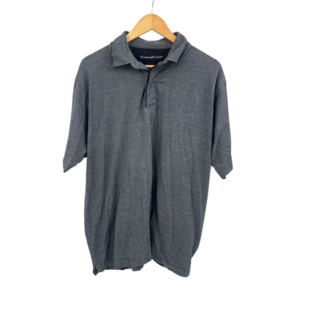 Ermenegildo Zegna Polo Shirt Grey Short Sleeve Luxury Size XXL Old Money Golf